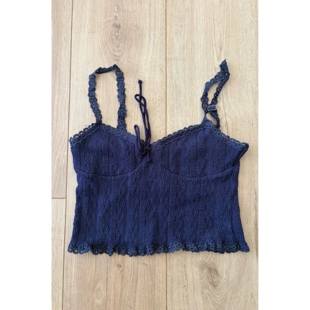 Edikted Navy Blue Lace Cami Tank Top Size Medium